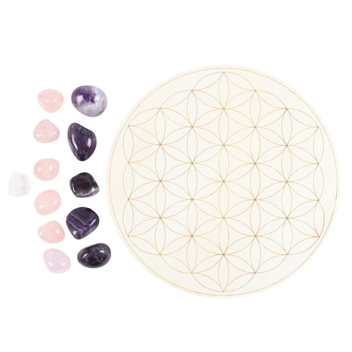 Flower of Life Crystal Grid Set – Amplify Positive Energies