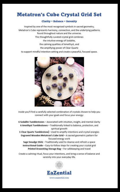 Metatron's Cube Crystal Grid Set – Elevate Your Energy, Find Inner Peace