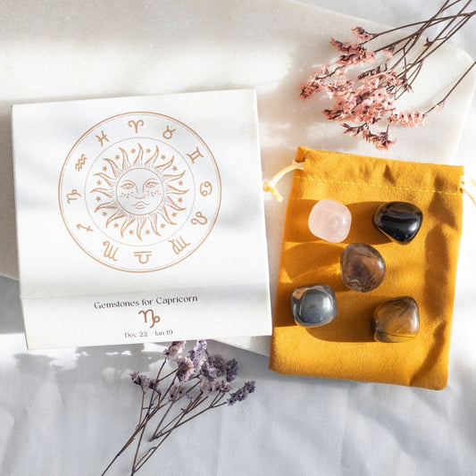 Capricorn Crystal Tumble stone Set – Unlock Your Inner Strength