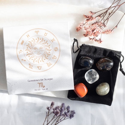 Scorpio - Unlock Your Inner Power with the Scorpio Crystal Tumble stone Set!