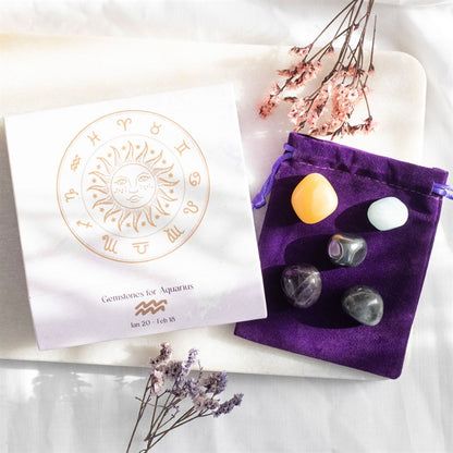 Aquarius Crystal Tumble stone Set – Elevate Your Energy