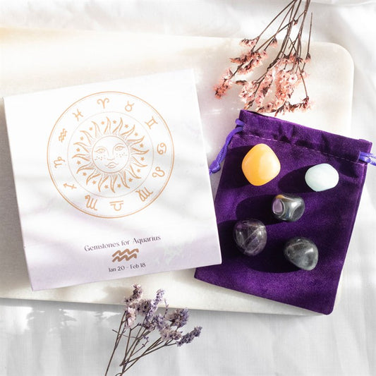 Aquarius Crystal Tumble stone Set – Elevate Your Energy