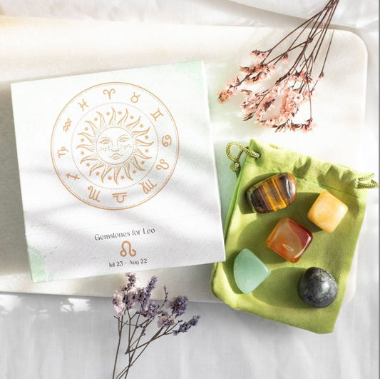Leo Crystal Tumble stone Set – Unleash Your Inner Strength