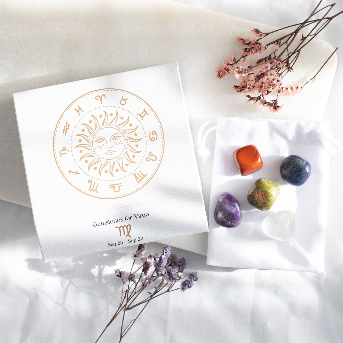 Virgo Crystal Tumble stone Set: Elevate Your Energy!