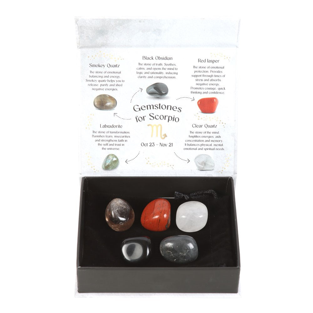 Scorpio - Unlock Your Inner Power with the Scorpio Crystal Tumble stone Set!