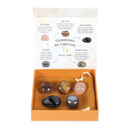 Capricorn Crystal Tumble stone Set – Unlock Your Inner Strength