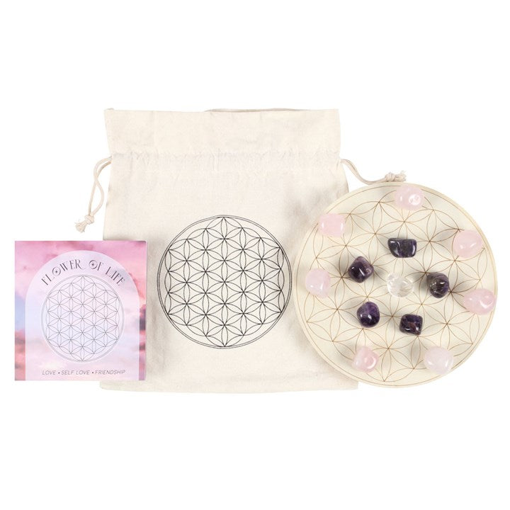 Flower of Life Crystal Grid Set – Amplify Positive Energies