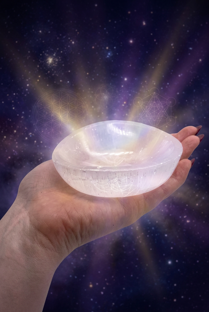 Selenite Freeform Charging Bowl (10cm) | Moroccan Selenite
