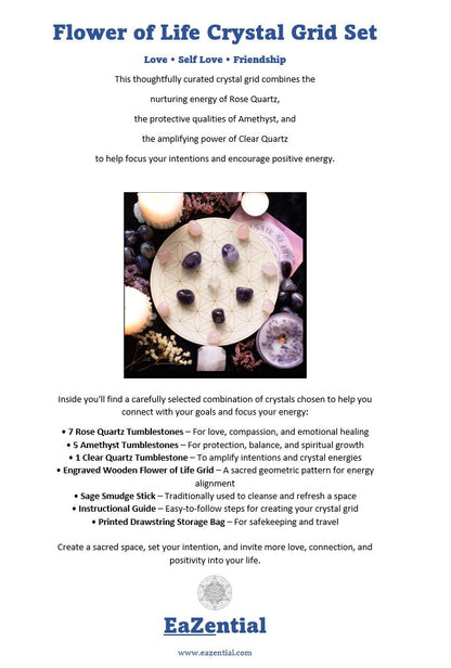Flower of Life Crystal Grid Set – Amplify Positive Energies