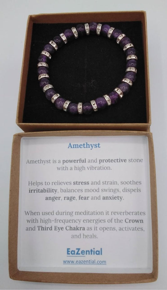 Amethyst Crystal Beaded Bracelet