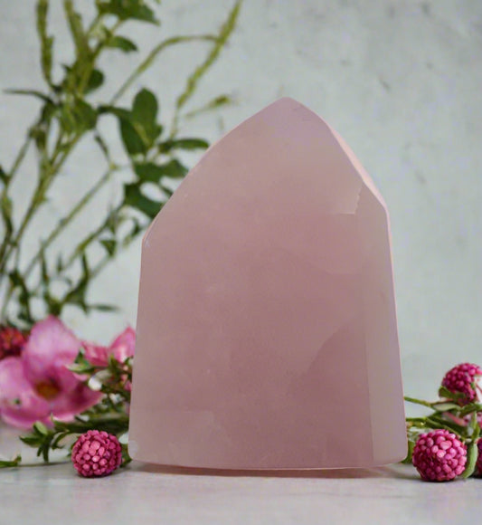Polished Rose Quartz Crystal Point